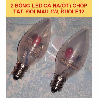 Combo 2 Bóng led cà na 1W đổi màu tự động
