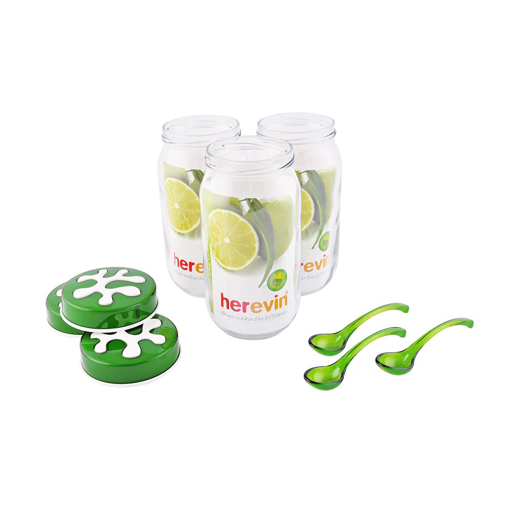 Hũ thủy tinh Herevin tròn trơn nắp Décor 1L - 135377 (Nhiều màu) | BigBuy360 - bigbuy360.vn