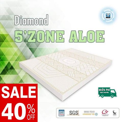 Thanh Lý 40% nệm cao su thiên nhiên kim cương 5 Ozone Clou 1m6x10cmx2m