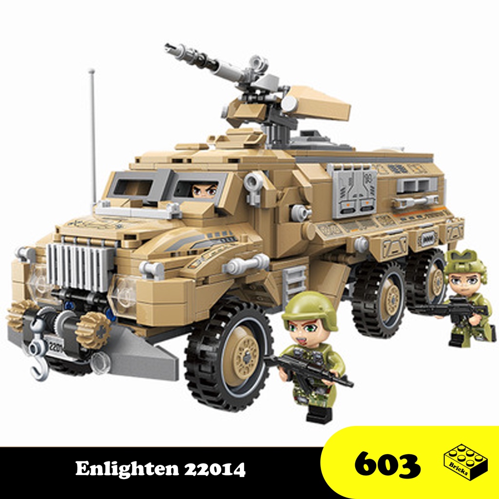 Đồ chơi Lắp ráp xe Humvee quân sự, Enlighten Humvee Car 22014 Xếp hình thông minh, Ghép hình trí tuệ