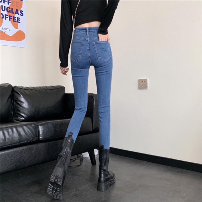 Quần skinny jeans nữ cạp cao ôm hack dáng JOLI Clothing J104