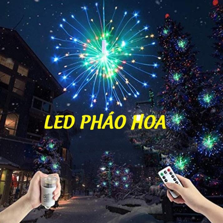 Đèn led pháo hoa có điều khiển trang trí ngày tết chùm 35 dây, 8 hiệu ứng nháy l Chùm đèn led trang trí tết 2022