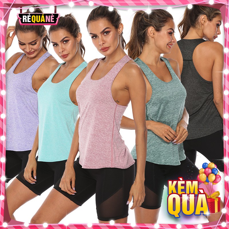 Áo Tank Top Vân Rằn Cổ Chữ U Yoga Gym Size M