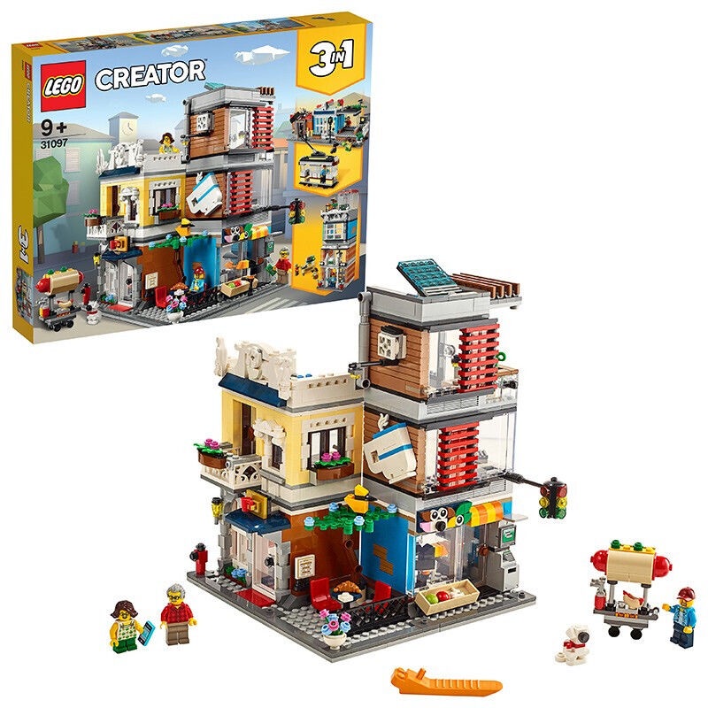 [Đảm bảo hàng chính hãng] Bộ xếp hình LEGO 31097 cho cửa hàng thú cưng và quán cà phê