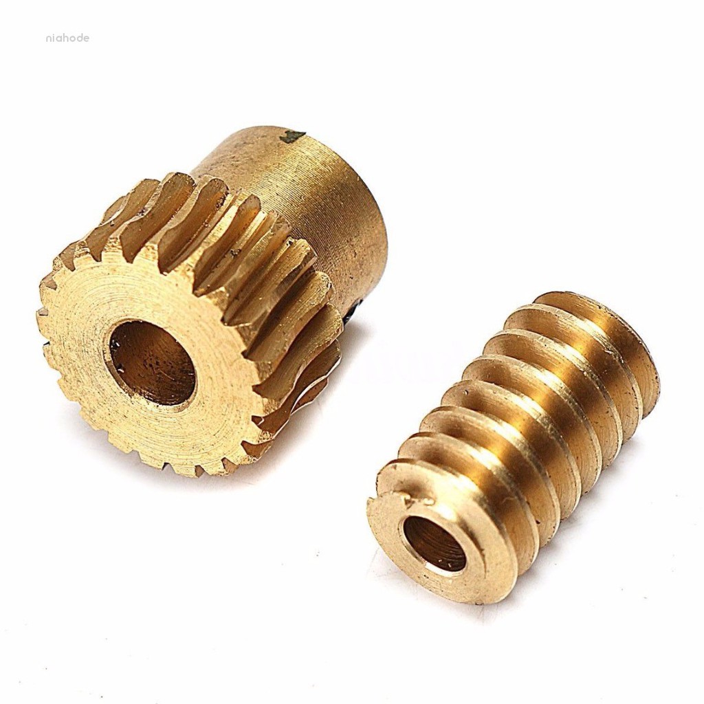 Bộ bánh răng đồng thau và trục ren xoắn dài 12mm chuyên dụng