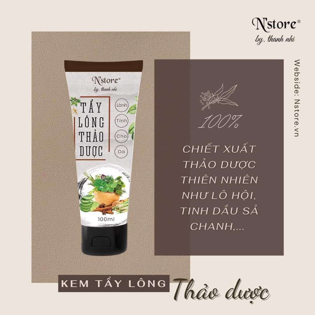Kem tẩy lông thảo dược Nstore dành cho da nhạy cảm (tẩy sạch lông nách , lông tay, chân, bikini)