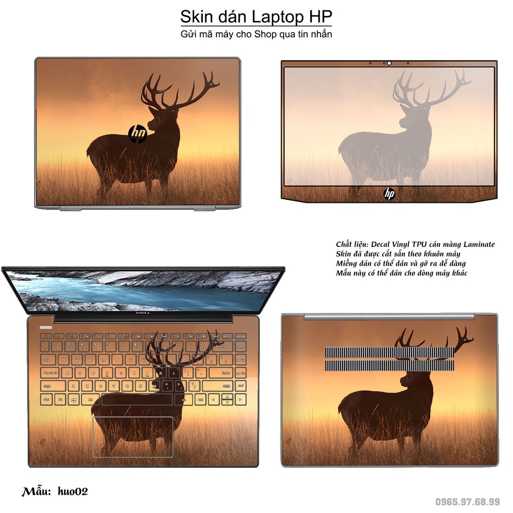 Skin dán Laptop HP in hình Con hươu (inbox mã máy cho Shop)