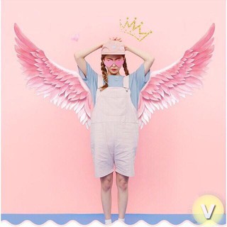 decal dán tường đôi cánh thiên thần hồng