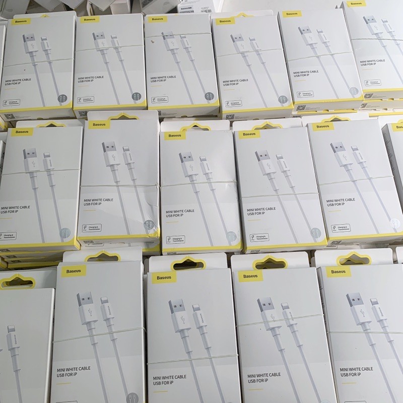 ✔Nowship✔Cáp Sạc Baseus Mini White cáp Sạc Nhanh,Dây cáp Sạc Truyền Dữ Liệu IP5/6/7/8plus/x/XsMax