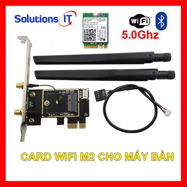 Card mạng Intel dual band AC7260 (Wifi + Bluetooth) kèm adapter