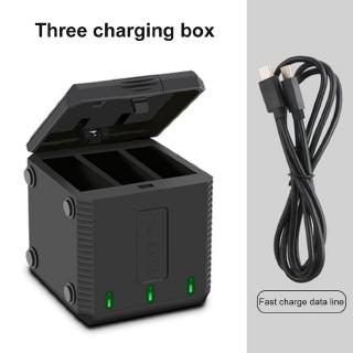 RUIGPRO 3-Way Đế sạc cho GOPRO Anh hùng Đen 7 6 5 2 trong 1 Pin Sạc Hộp lưu trữ trường hợp