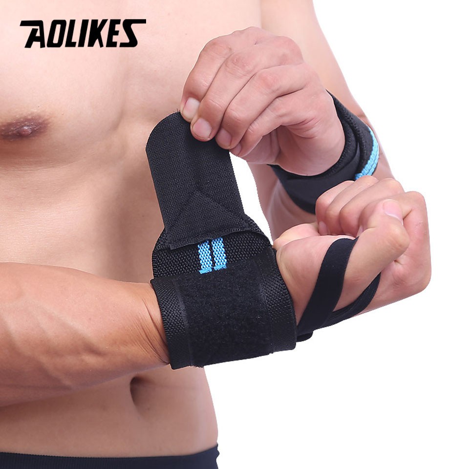 Quấn bảo vệ cổ tay tập gym AOLIKES A-1538 hỗ trợ khi nâng trọng lượng cao Sport wrist protector