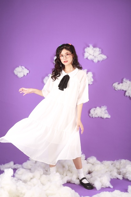 [Mã FATHANG5 giảm 10K đơn 50K] VÁY ĐI HỌC/CHƠI/TIỆC - BOWBLACK DRESS - VÁY CỔ NƠ ĐEN | BigBuy360 - bigbuy360.vn