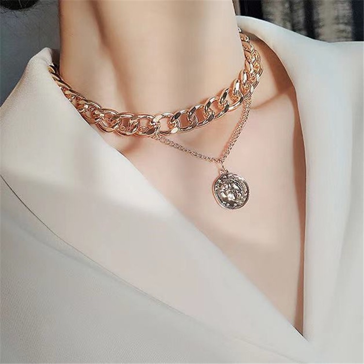 Vòng cổ nhiều lớp bằng kim loại mặt hình bướm thời trang cho nữ