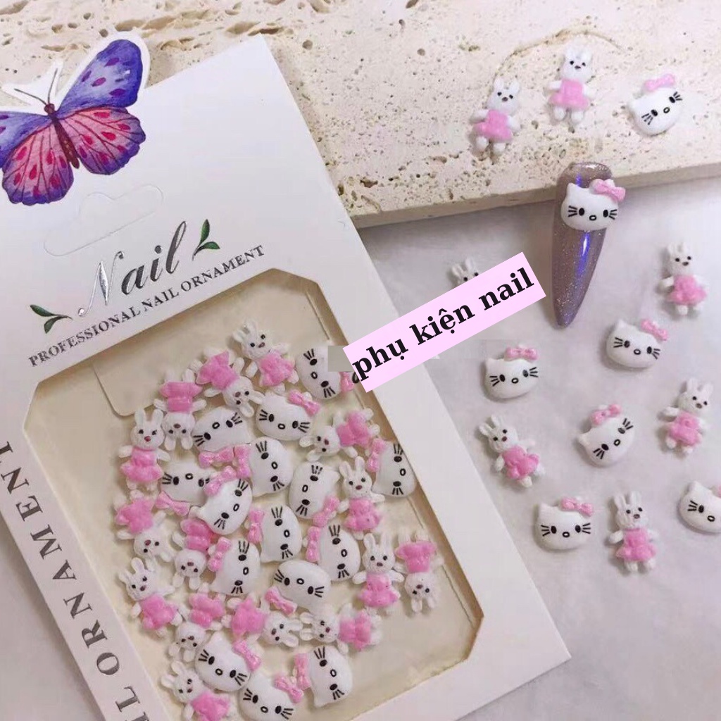 Charm nơ sét thương hiệu , Phụ Kiện Nail gắn móng