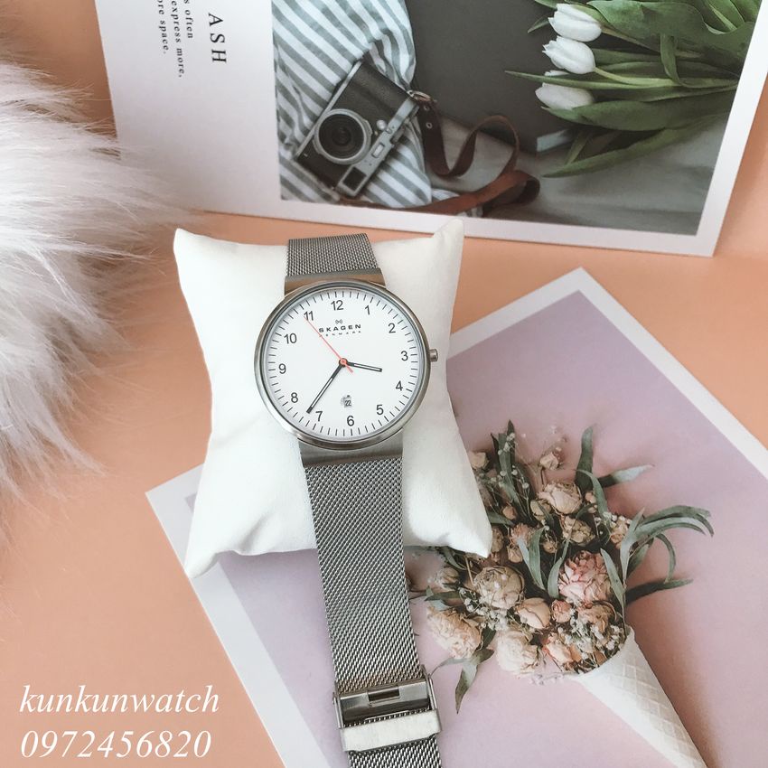 Đồng Hồ Nam Skagen SKW6025 Dây Thép Lưới 40mm Fullbox Hãng