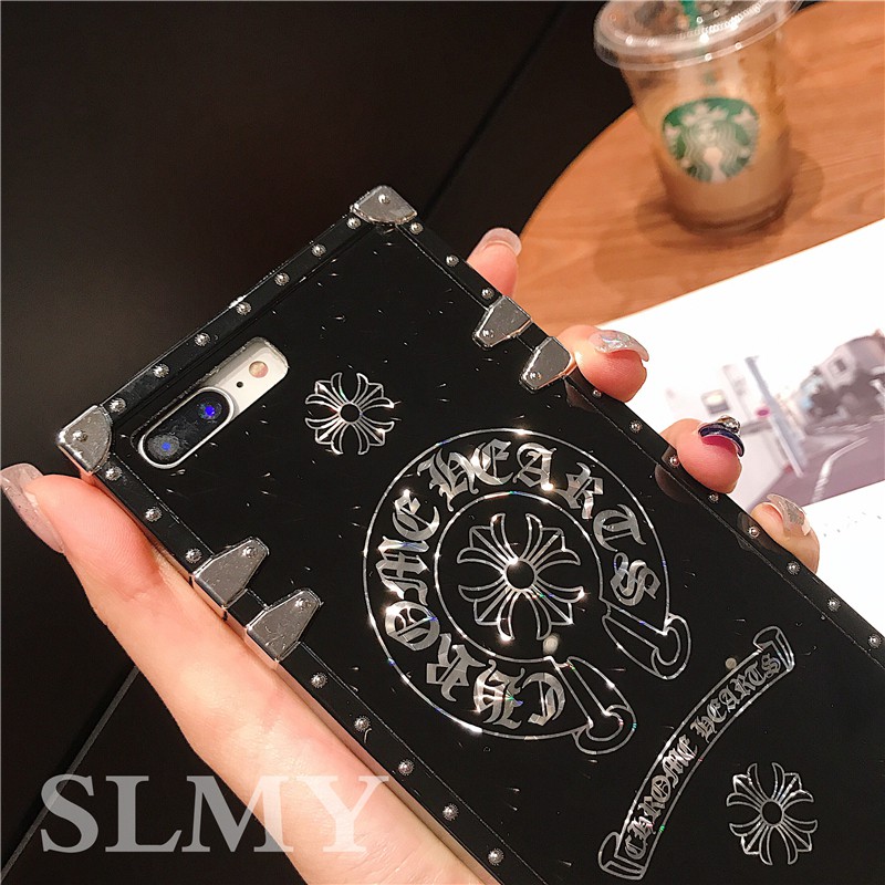 Ốp Điện Thoại Hình Vuông Màu Đen Sang Trọng Cho iphone 15 14 pro max 11 12 13 pro max 8 7 6s 6plus xr xs