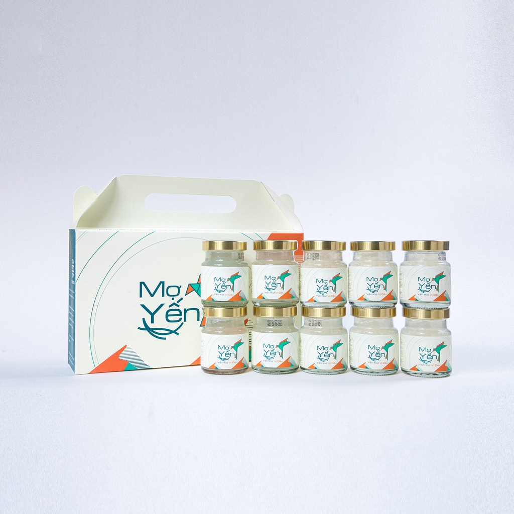 Combo 10 hũ Yến Kid Vị Dâu MỢ YẾN, hỗ trợ hệ miễn dịch trẻ, giàu dinh dưỡng giúp bé ngon miệng 25% Yến thật
