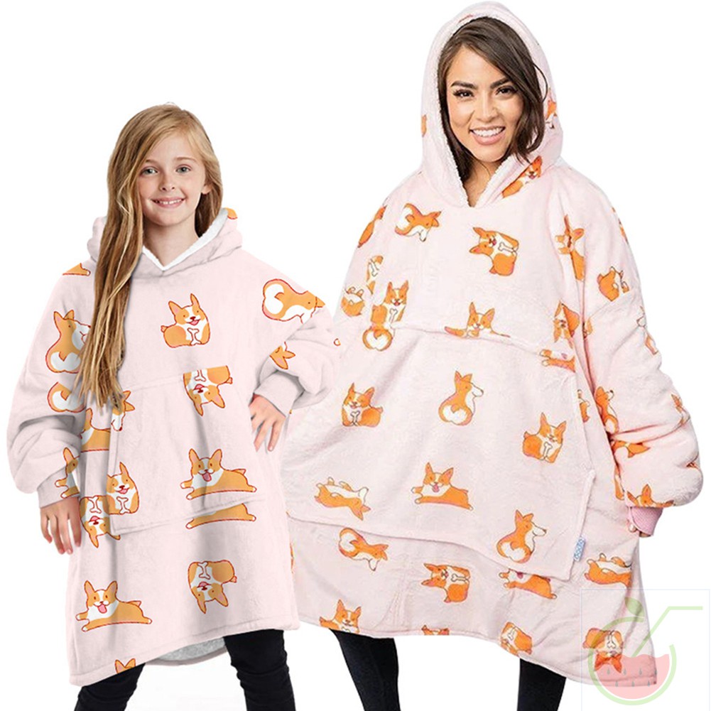 Hchai shop FAST Blanket Hoodie Sweatshirt Oversized TV Blanket Wearable Blanket Super Warm Soft Cozy Fleece Hooded Sweater for Kid/Adult
