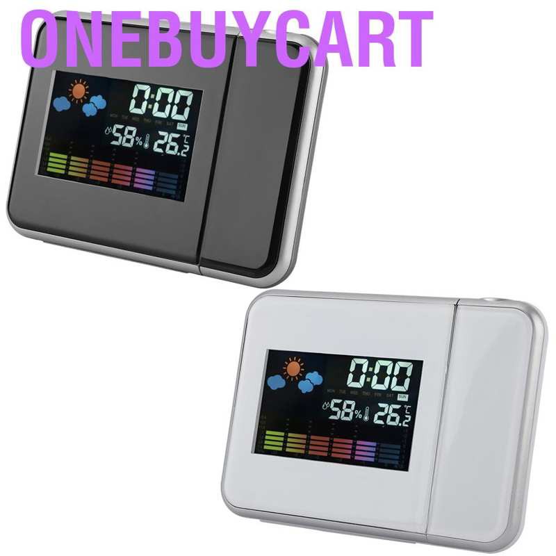 Onebuycart Projection Calendar Digital Weather LED Snooze Alarm Clock Backlight Display