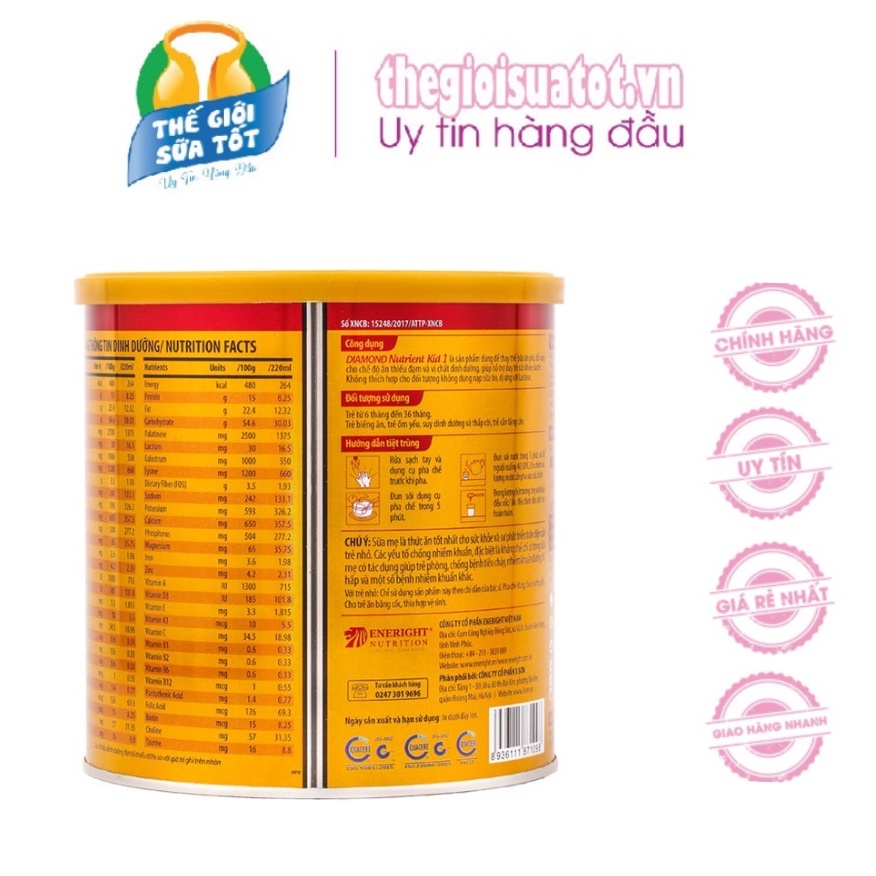 Sữa Bột DIAMOND Nutrient Kid 1 - Hộp 700gr