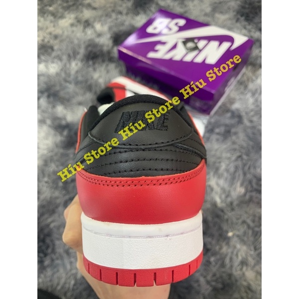 (Híu)Giầy Thể Thao Pro J-Pack Low Chicago Đen Đỏ|Da Thật|Đế Đệm Khí Khâu Gắn Chip