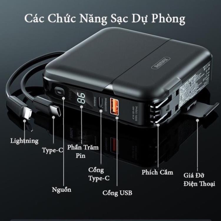 Sạc dự phòng remax RPP-20 dung lượng 15.000mAh - Cốc sạc kiêm pin dự phòng hỗ trợ sạc nhanh 18w cắm điện