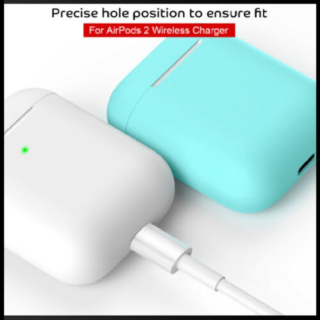 Set 4 Vỏ Silicon Bảo Vệ Hộp Sạc Tai Nghe Không Dây Apple AirPods 2
