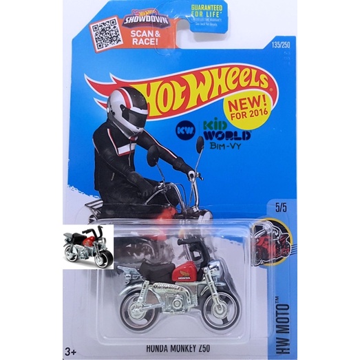 Xe mô hình Hot Wheels basic Moto Honda Monkey Z50 DHP16.