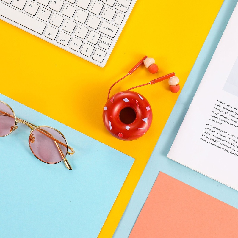 Vỏ Bảo Vệ Hộp Sạc Tai Nghe Nhét Tai Hình Bánh Donut Cho Bé