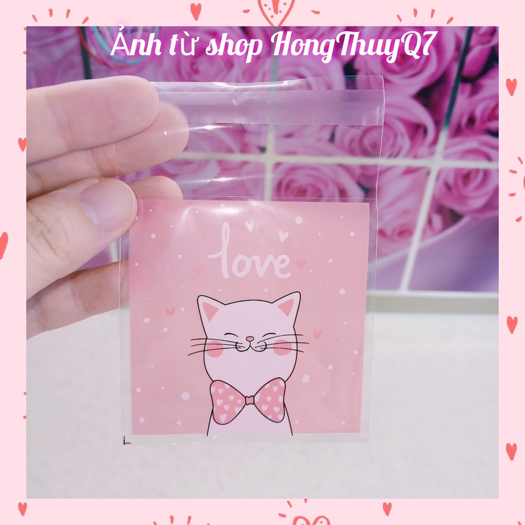 Túi đựng mứt, bánh, kẹo dễ thương 7x7+3cm cho ngày lễ tình yêu Valentine, ngày cưới đựng quà tặng - HongThuyQ7