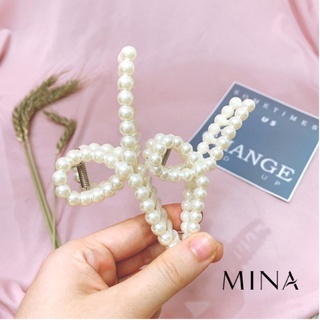 [ĐẸP MÊ] Kẹp tóc ngọc trai nhân tạo siêu hot phong cách tiểu thư Hàn Quốc/ Kẹp càng cua nhựa đính ngọc bền đẹp