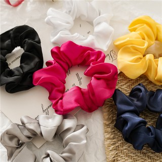 Cột tóc Scrunchies vải phi bóng nhiều màu