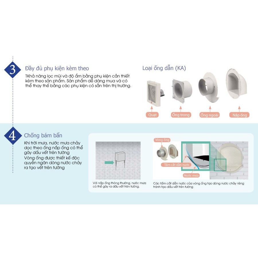 Quạt hút gắn tường KDK 10EGKA - dùng trong nhà tắm