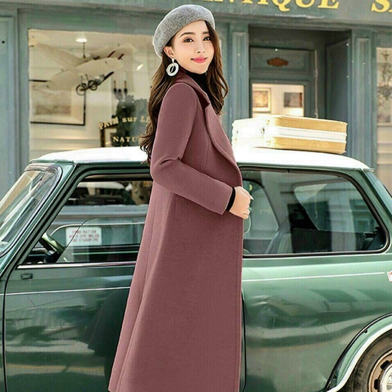 Áo Dạ Nữ - Áo Khoác Dạ Dáng Dài Cổ Vest Nút Bấm Túi Ngang Cao Cấp Siêu Sang | BigBuy360 - bigbuy360.vn