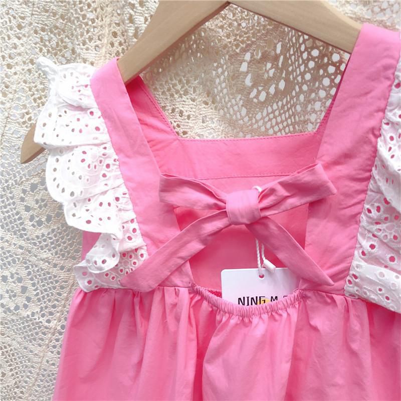 Đầm bé gái màu hồng lưng hở 10 đến 23kg