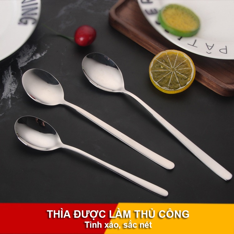 Thìa Inox 304 Cán Dài, thìa ăn cơm, ăn súp, pha nước... đa dụng Cao Cấp