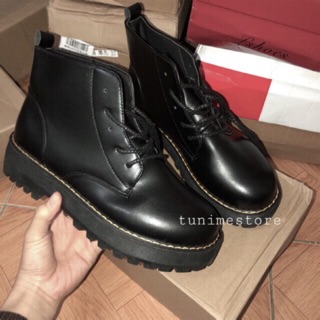 (CÓ SẴN - Ảnh thật) Giày boot da trơn ulzzang - Tunime Store GiàyA33