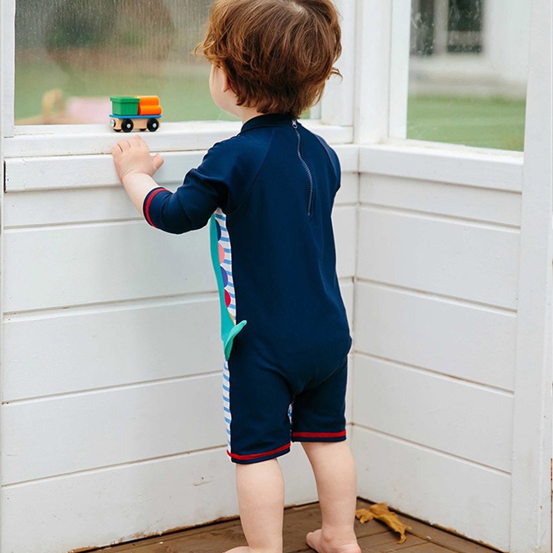 Bộ đồ bơi một mảnh không thấm nước thiết kế hình cá mập dễ thương phong cách Hàn Quốc cho bé