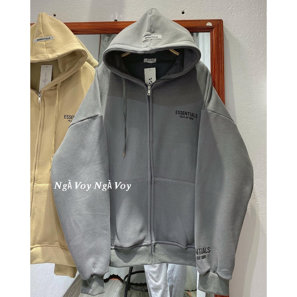 ÁO HOODIE ZIP CHỮ ESSEN FORM TO CHẤT ĐẸP