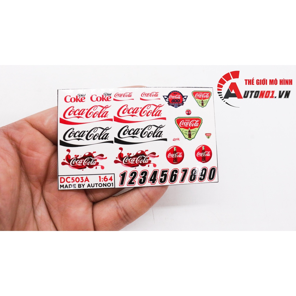 DECAL NƯỚC HÃNG COCA COLA - PEPSI - PIKACHU - REDBULL- DOREMON CHO XE 1:64 AUTONO1 DC503