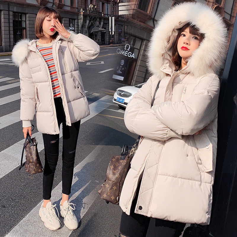 Áo Khoác Phao Nữ Dáng Lửng Mũ Lông hàng Quảng Châu hot trend 2021- dáng lửng | BigBuy360 - bigbuy360.vn