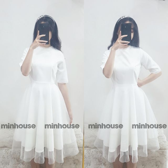 Váy trắng prom tiểu thư | BigBuy360 - bigbuy360.vn