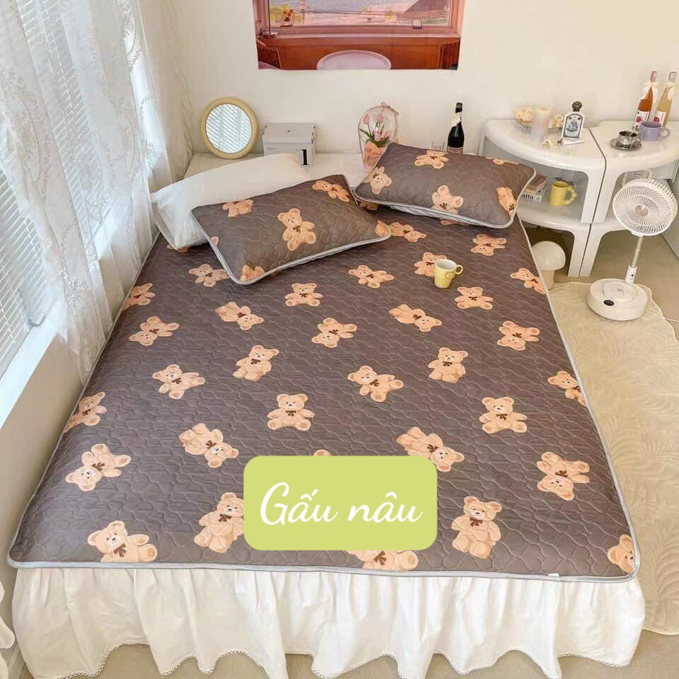 Siêu phẩm hot nhất mùa hè - chiếu điều hòa cao su non 5D Tencel -thỏ sắc màu