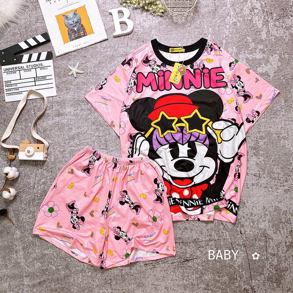 Đồ Bộ Pijama Thun Baby Tay Ngắn Quần Đùi Họa Tiết Hoạt Hình Dễ Thương P2 có size | BigBuy360 - bigbuy360.vn