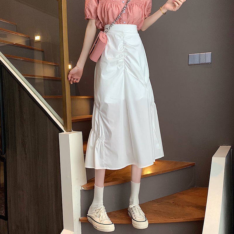 Chân váy IELGY dáng chữ A lưng cao phong cách Hàn Quốc thời trang mùa hè dành cho nữ