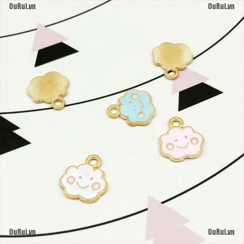 Bộ Mặt Dây Chuyền Hình Đám Mây Tráng Men Độc Đáo