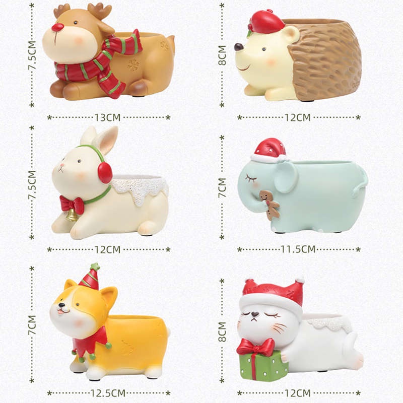 Chậu Hoa Để Bàn Bằng Resin Họa Tiết Động Vật Hoạt Hình Dễ Thương Trang Trí Nhà Cửa / Sân Vườn