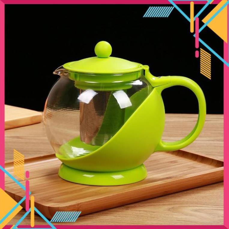 Ấm pha trà thủy tinh có lõi lọc 1250ml,bình pha trà thủy tinh có lưới lọc inox,bình ủ trà cao cấp