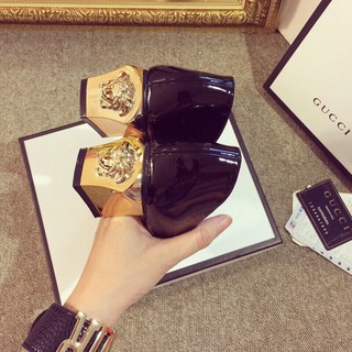 Giày cao gót Versace gót vuông 5p H0163